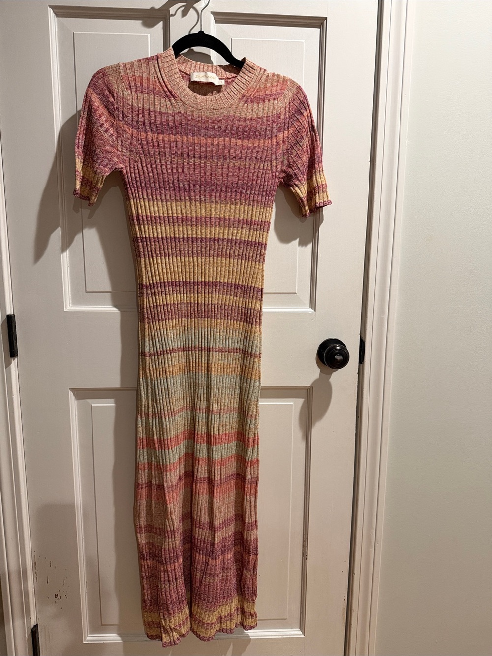 Zimmermann Pastel Stripe Ribbed Maxi Dress - Pink, Yellow, Cream